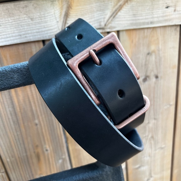 Small batch individually handmade 14oz leather belt. 1 1/4 and 1 1/2 inch width. - Picture 7 of 8